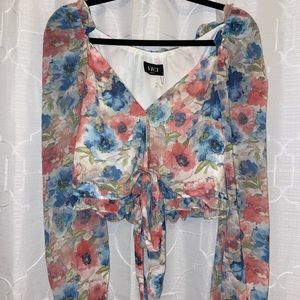 VICI Floral Wrap Top